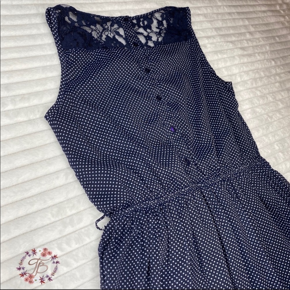 Zara Trafaluc Collection Polka Dot Navy Dress - Picture 3 of 6